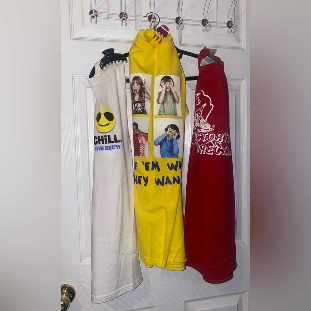 Bundle of 3 NWOT Men’s T-Shirts. Yellow Size L. Red Size L. White Size XL.